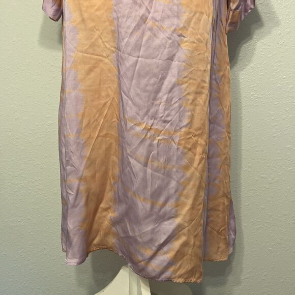 Anthropologie Norblack Norwhite Purple Tie-Dye Sonne Kaftan Maxi Dress Sz Small - Picture 3 of 11